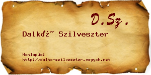 Dalkó Szilveszter névjegykártya