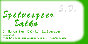 szilveszter dalko business card